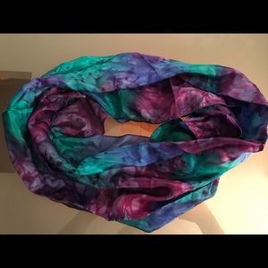 Purple blue teal scarf